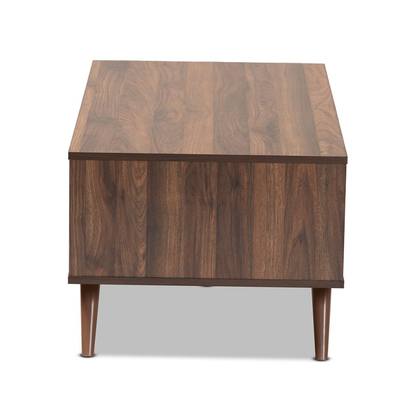 Bowery Hill Modern Two-Tone Gray and Walnut Finished Wood 1-Drawer Coffee Table