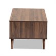 Bowery Hill Modern Two-Tone Gray and Walnut Finished Wood 1-Drawer Coffee Table
