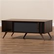 Bowery Hill Modern Two-Tone Gray and Walnut Finished Wood 1-Drawer Coffee Table
