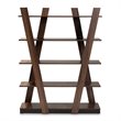 Bowery Hill Modern Walnut Brown Finished 5-Tier Wood Geometric Display Shelf