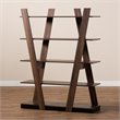 Bowery Hill Modern Walnut Brown Finished 5-Tier Wood Geometric Display Shelf