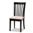 Bowery Hill Sand Fabric Upholstered Wood 7-Piece Dining Set