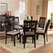 Bowery Hill Sand Fabric Upholstered Wood 7-Piece Dining Set