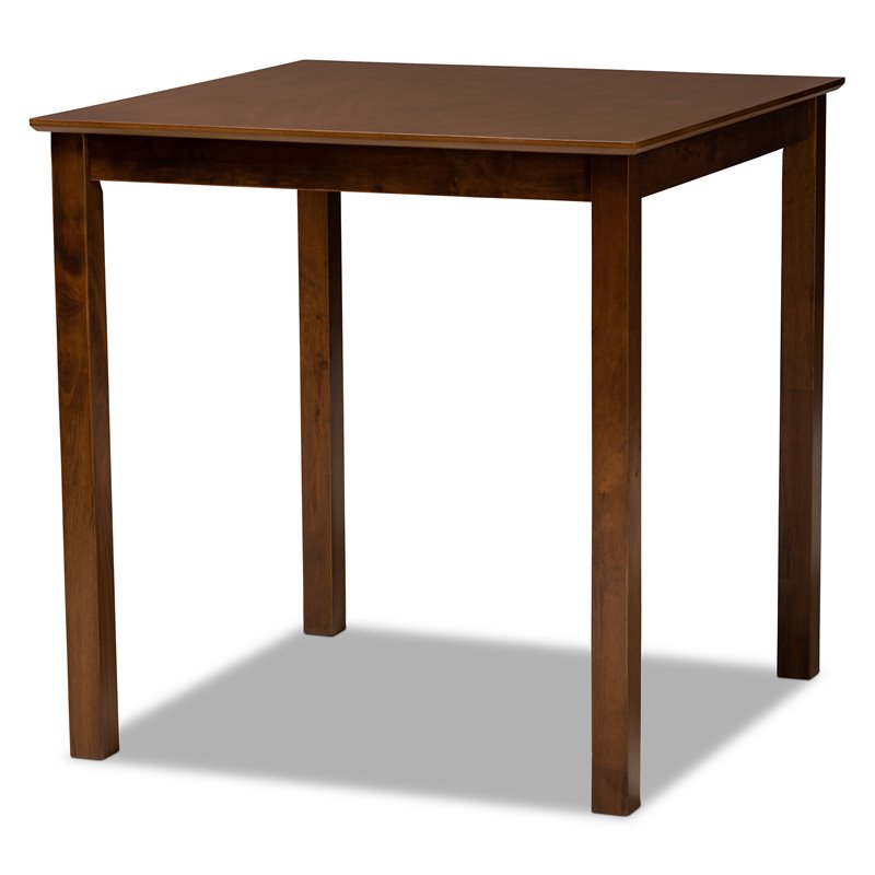 Bowery Hill Gray Upholstered Walnut Finished 5-Piece Wood Pub Set
