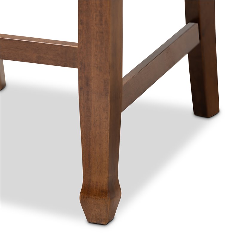 Bowery Hill Gray Upholstered Walnut Finished 5-Piece Wood Pub Set