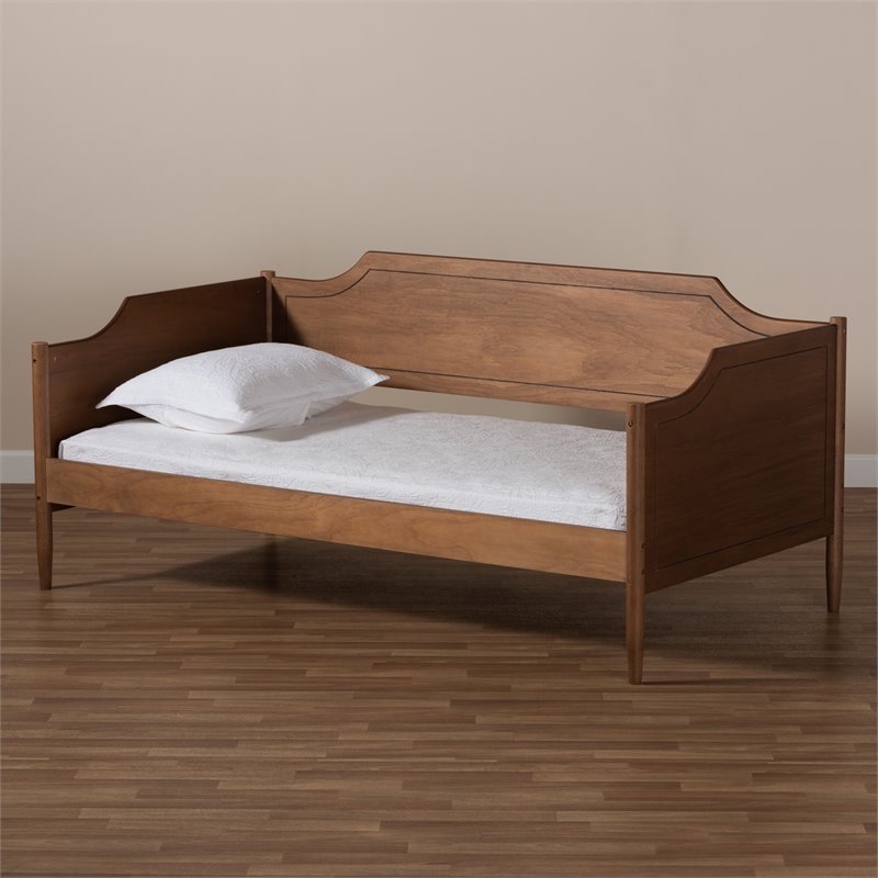 Bowery Hill Walnut Brown Finished Wood Twin Size Daybed