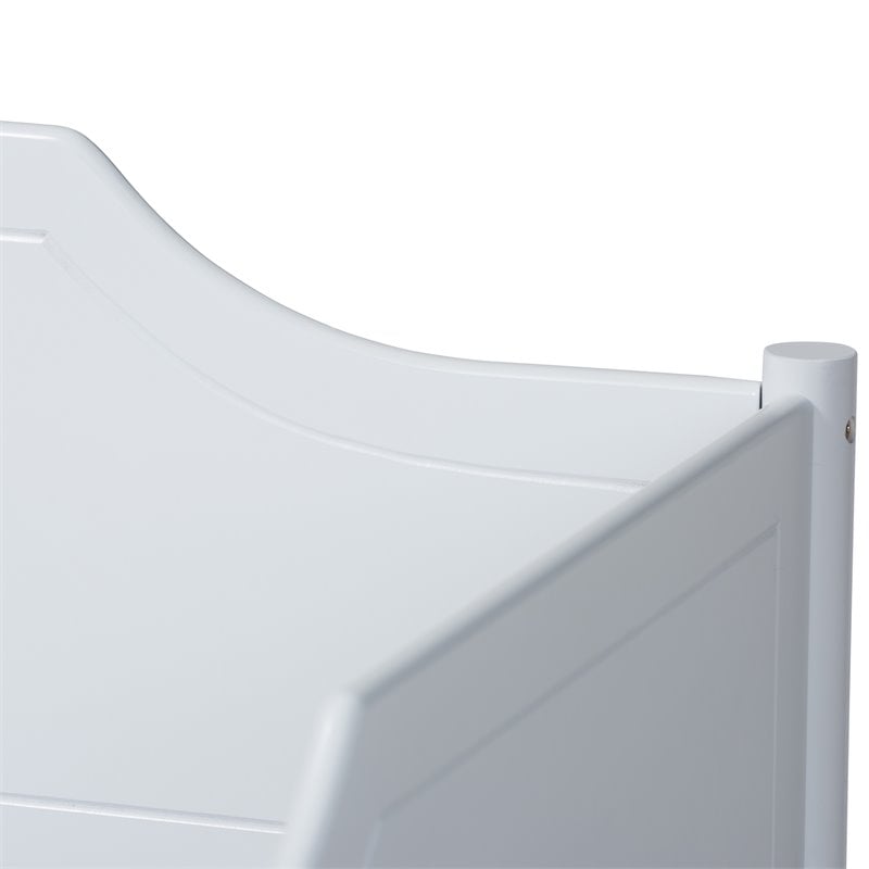 Bowery Hill Traditional Wood Twin Size Daybed with Tapered Legs in White