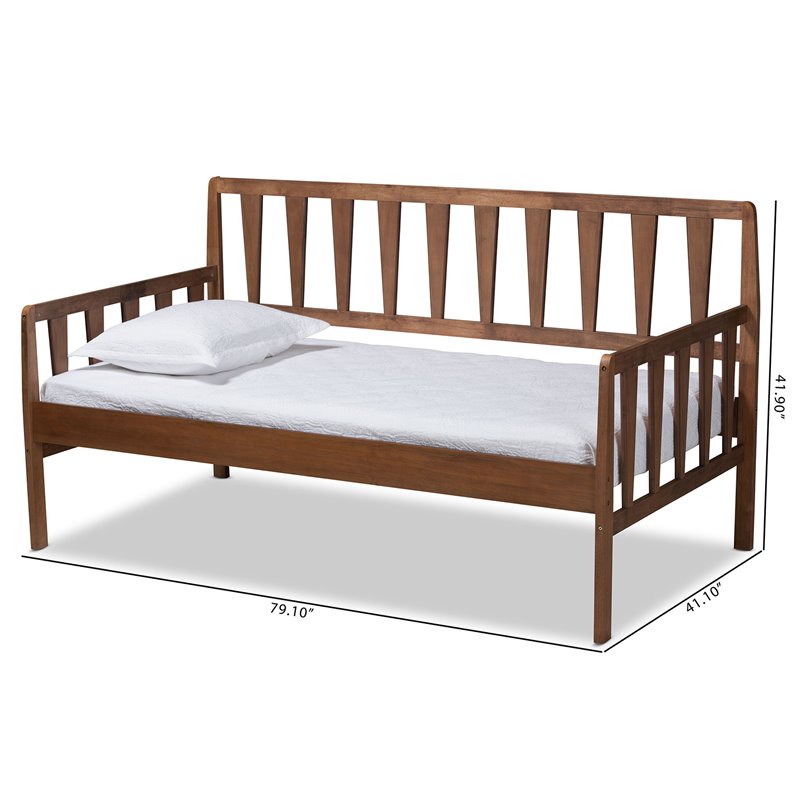 Bowery Hill Walnut Brown Finished Wood Twin Size Daybed