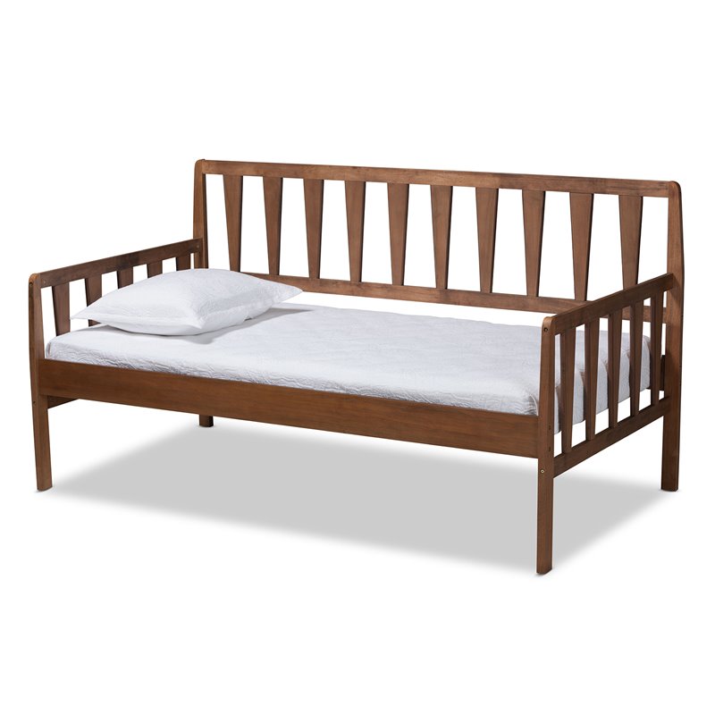 Bowery Hill Walnut Brown Finished Wood Twin Size Daybed