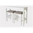 Bowery Hill Traditional Wood Sofa Table with Two Stools in White