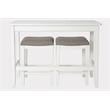Bowery Hill Traditional Wood Sofa Table with Two Stools in White