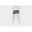 Bowery Hill Traditional Wood Sofa Table with Two Stools in White