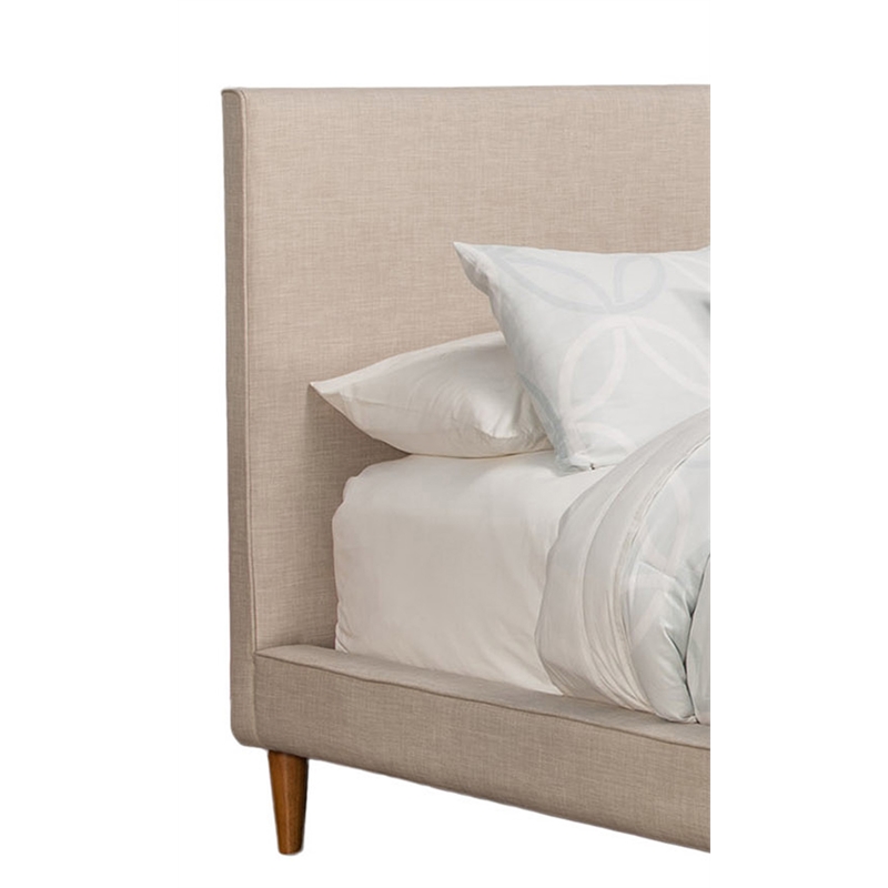 Bowery Hill California King Upholstered Platform Bed in Light Gray