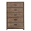 Bowery Hill Traditional 5 Drawer Wood Chest in Antique Gray