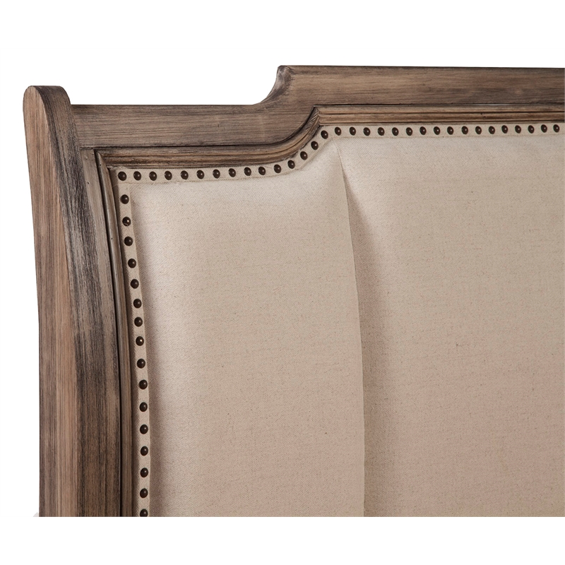 Bowery Hill Traditional Wood Queen Size Sleigh Bed in French Truffle Brown