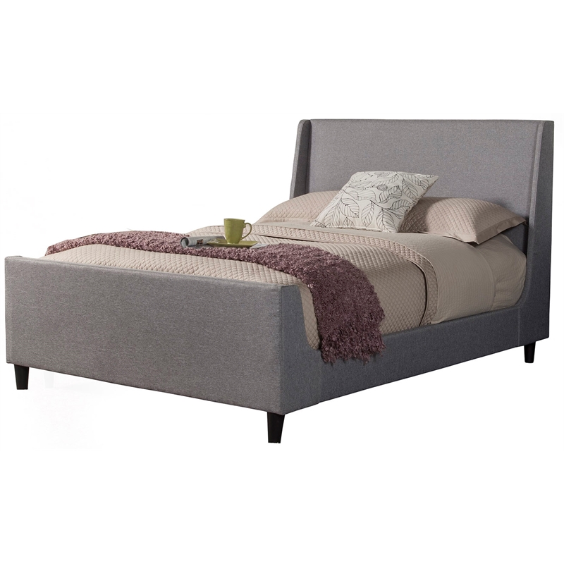 Bowery Hill Queen Upholstered Bed in Gray Linen