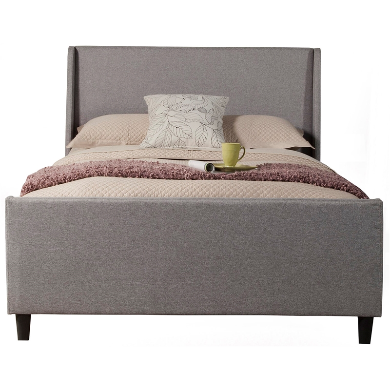 Bowery Hill Queen Upholstered Bed in Gray Linen
