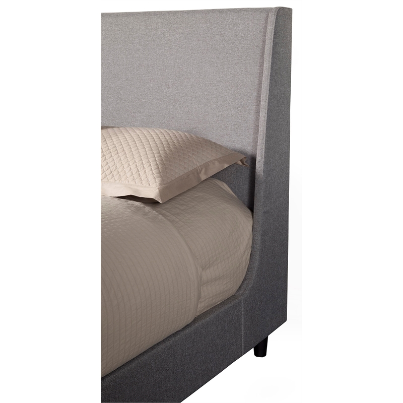 Bowery Hill Queen Upholstered Bed in Gray Linen