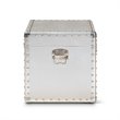Bowery Hill Mid-Century Metal and Wood Storage Trunk in Silver