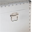 Bowery Hill Mid-Century Metal and Wood Storage Trunk in Silver