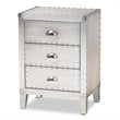 Bowery Hill Contemporary Silver Metal 3-Drawer Nightstand