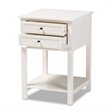 Bowery Hill White Finished 2-Drawer Wood Nightstand