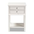 Bowery Hill White Finished 2-Drawer Wood Nightstand