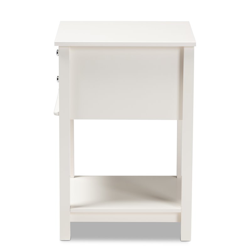 Bowery Hill White Finished 2-Drawer Wood Nightstand