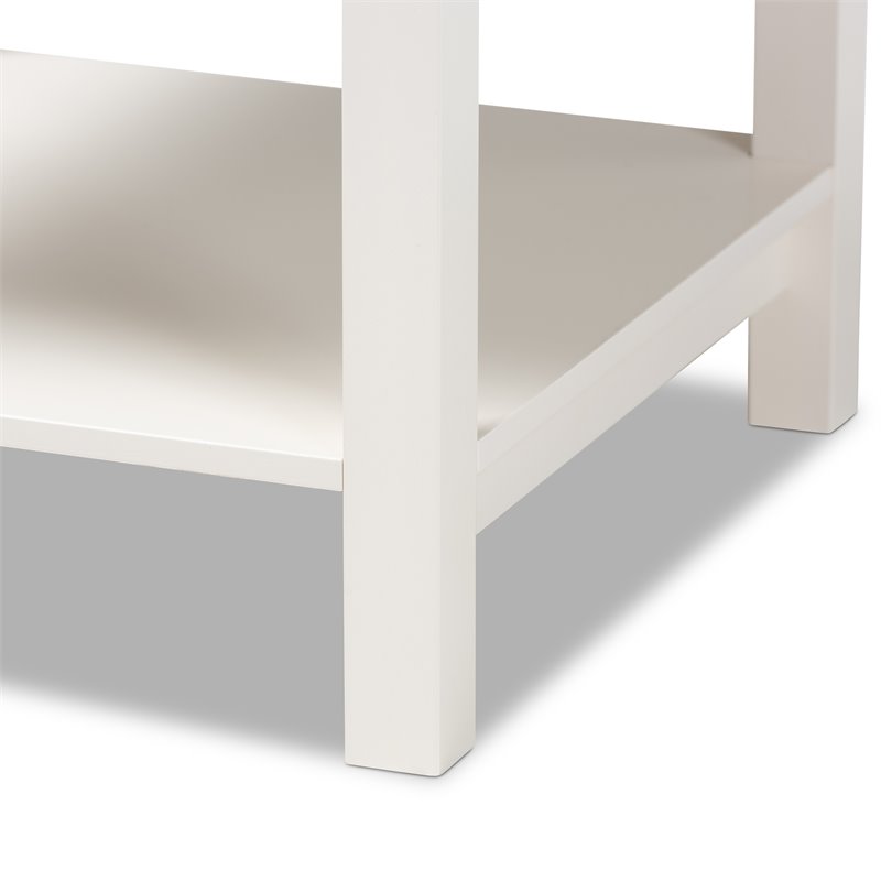 Bowery Hill White Finished 2-Drawer Wood Nightstand
