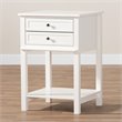 Bowery Hill White Finished 2-Drawer Wood Nightstand