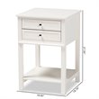 Bowery Hill White Finished 2-Drawer Wood Nightstand