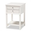 Bowery Hill White Finished 2-Drawer Wood Nightstand
