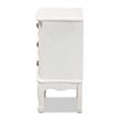 Bowery Hill White-Finished 3-Drawer Wood Nightstand