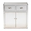 Bowery Hill 2-Door Mid-Century Metal/Wood Accent Storage Cabinet in Silver