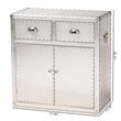Bowery Hill 2-Door Mid-Century Metal/Wood Accent Storage Cabinet in Silver
