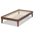 Bowery Hill Mid-Century Twin Size Walnut Finished Platform Bed Frame
