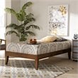 Bowery Hill Mid-Century Twin Size Walnut Finished Platform Bed Frame