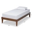 Bowery Hill Mid-Century Twin Size Walnut Finished Platform Bed Frame