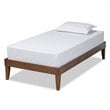 Bowery Hill Mid-Century Twin Size Walnut Finished Platform Bed Frame