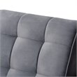 Bowery Hill Grey Velvet Upholstered Walnut Wood Armchair