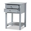Bowery Hill Light Gray Finished 2-Drawer Wood Nightstand