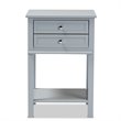 Bowery Hill Light Gray Finished 2-Drawer Wood Nightstand