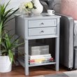 Bowery Hill Light Gray Finished 2-Drawer Wood Nightstand