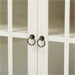 Bowery Hill White Finished Wood and Glass Kitchen Cabinet