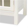 Bowery Hill White Finished Wood and Glass Kitchen Cabinet