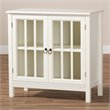 Bowery Hill White Finished Wood and Glass Kitchen Cabinet