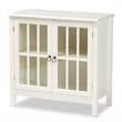 Bowery Hill White Finished Wood and Glass Kitchen Cabinet