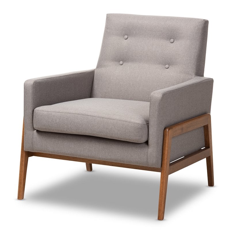 Bowery Hill Light Grey Upholstered 3-Piece Living Room Set
