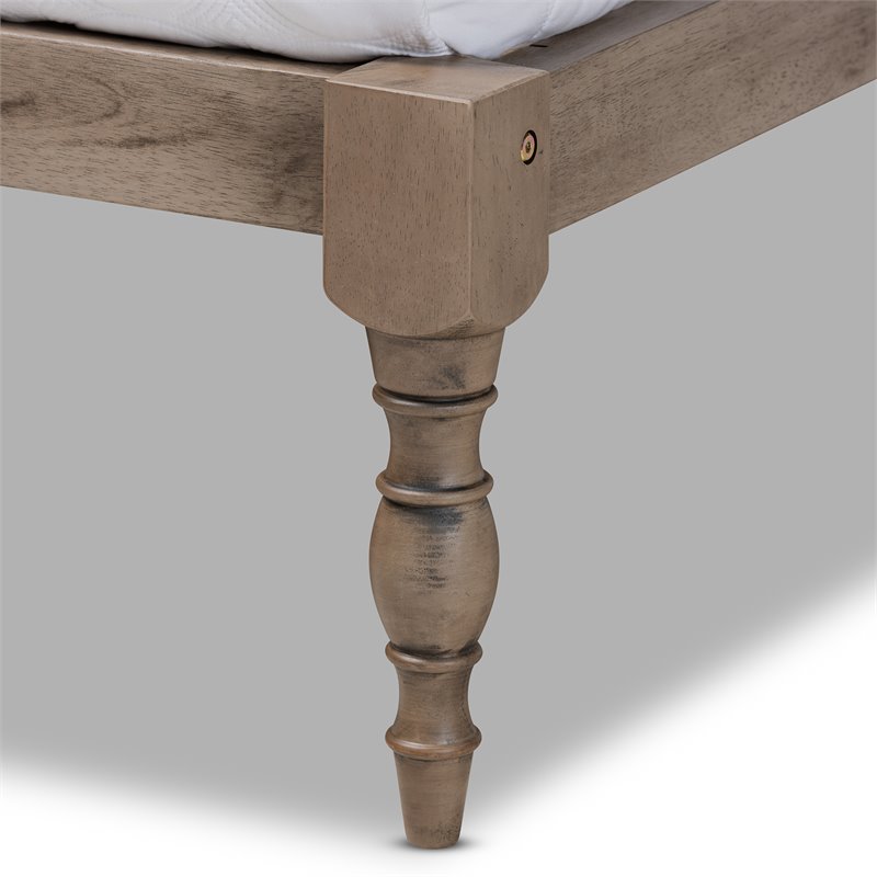 Bowery Hill Full Size Grey Finished Wood Platform Bed Frame