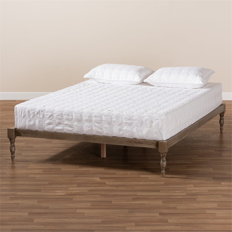 Bowery Hill Full Size Grey Finished Wood Platform Bed Frame
